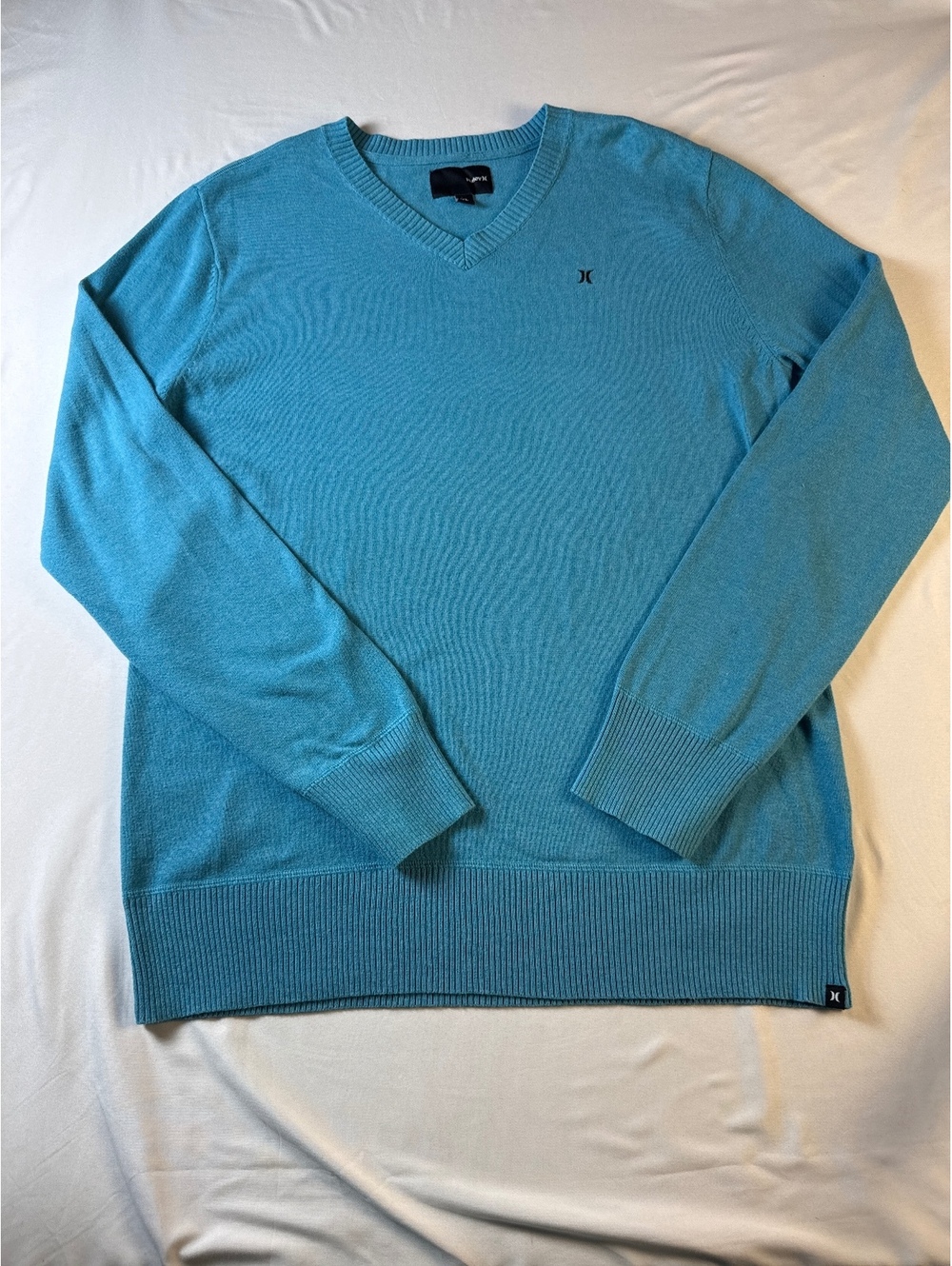 Hurley Men's V-Neck Cotton Sweater XL Blue
